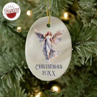 Ornamento De Cerâmica Satin Christmas Angel