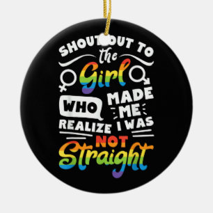 Ornamento De Cerâmica Saudação à Garota Orgulho Lésbico LGBT Camiseta G