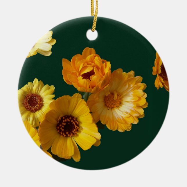 Ornamento De Cerâmica Saudações de Gerbera (Frente)