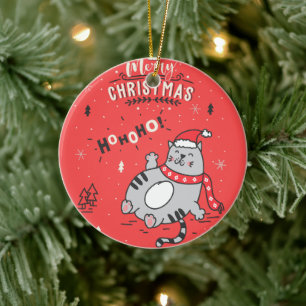 Ornamento De Cerâmica Saudações de Natal bonitas e Engraçadas