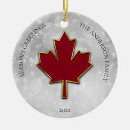 Ornamento De Cerâmica Saudações do Folheto Vermelho