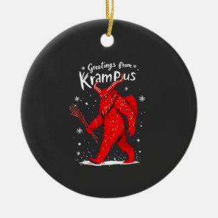 Ornamento De Cerâmica Saudações do Natal de Krampus Xmas
