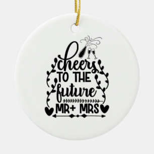 Ornamento De Cerâmica Saúde Ao Futuro Sr. + Sra.