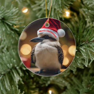 Ornamento De Cerâmica "Saúde de Natal de Kookaburras"