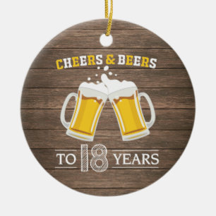 Ornamento De Cerâmica Saúde e Cervejas Rústicas a 18 Anos
