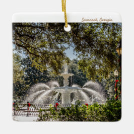 Ornamento De Cerâmica Savannah Fountain Holiday Ornament