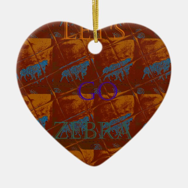 Ornamento De Cerâmica Savannah Safari deixa Zebra Hakuna Matata mais (Frente)