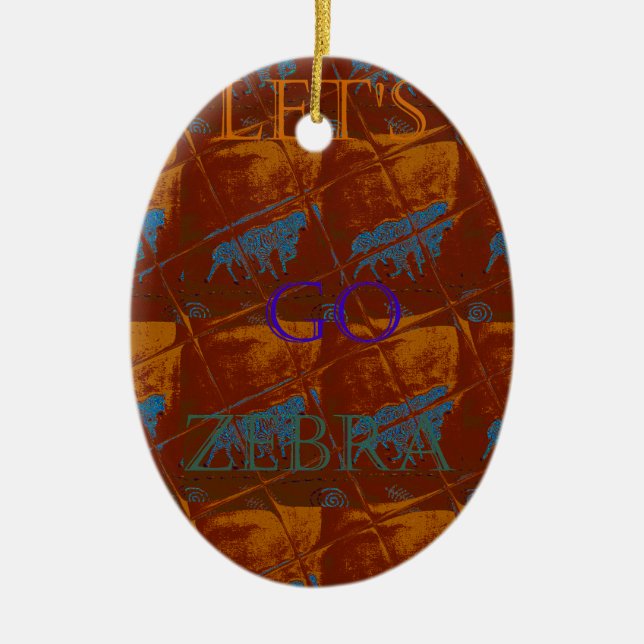 Ornamento De Cerâmica Savannah Safari deixa Zebra Hakuna Matata mais (Frente)