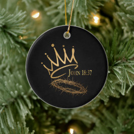 Ornamento De Cerâmica SAVIOR KING Elegante Black/Dourado Natal