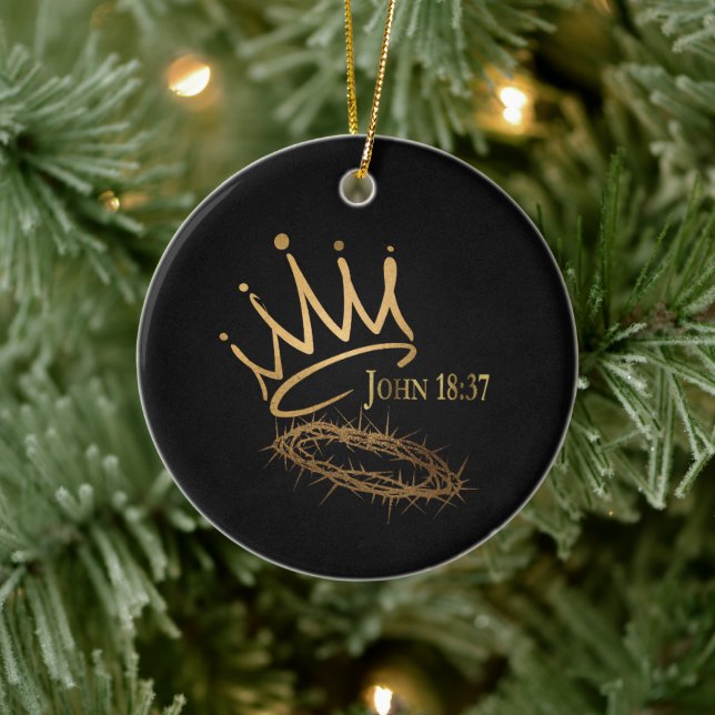 Ornamento De Cerâmica SAVIOR KING Elegante Black/Dourado Natal (Árvore)