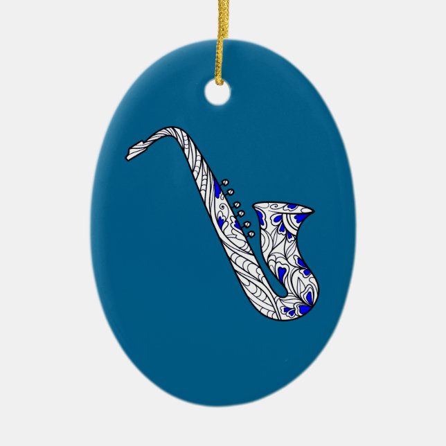 Ornamento De Cerâmica Saxofone (Frente)