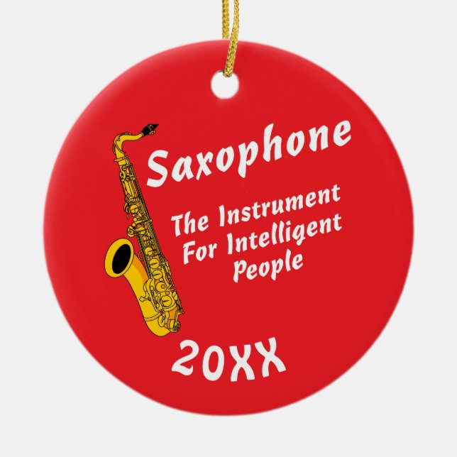 Ornamento De Cerâmica Saxofone Inteligente (Frente)