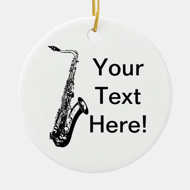 Ornamento De Cerâmica Saxofone personalizado (Frente)