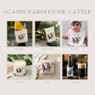 Ornamento De Cerâmica Scandi Farmhouse Cattle, costume