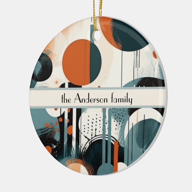 Ornamento De Cerâmica Scandi Groove, personalizado (Esquerda)