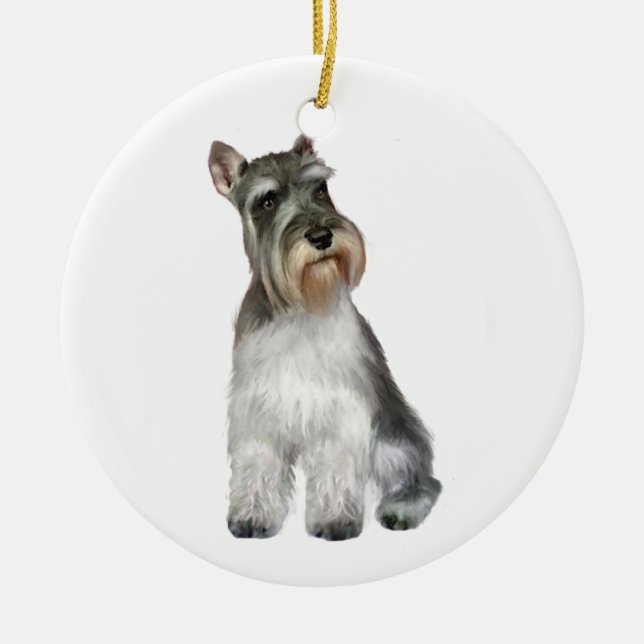 Ornamento De Cerâmica Schnauzer (A11) (Frente)