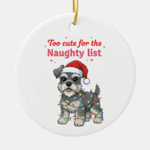 Ornamento De Cerâmica Schnauzer Demais de Fofo para a Lista Travessa