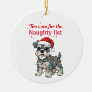 Ornamento De Cerâmica Schnauzer Demais de Fofo para a Lista Travessa