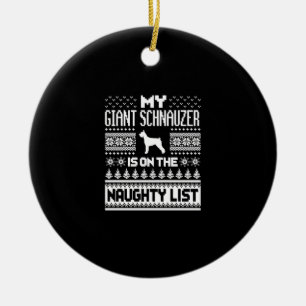 Ornamento De Cerâmica schnauzer gigante em uma lista travessa de Natal f