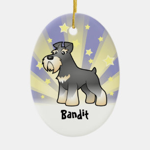 Ornamento De Cerâmica Schnauzer gigante/padrão/diminuto de pouca estrel