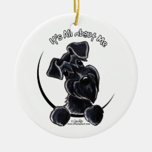 Ornamento De Cerâmica Schnauzer preto IAAM personalizado