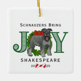 Ornamento De Cerâmica Schnauzers Traga Joy Wreath