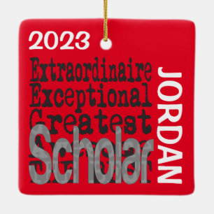 Ornamento De Cerâmica Scholar Extraordinaire CUSTOM