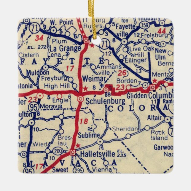 Ornamento De Cerâmica Schulenberg TX Vintage (Frente)