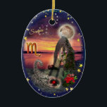 Ornamento De Cerâmica Scorpio Art Collage<br><div class="desc">#Scorpio #Art #Ornament mostrando a todos que este sinal está conectado a (símbolo,  elemento,  planeta,  flor,  gemstone e cor). — Mais itens da Libra: www.zazzle.com/aura2000/</div>