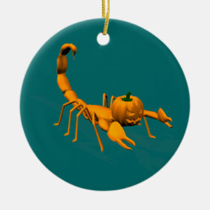 Ornamento De Cerâmica Scorpion Laranja