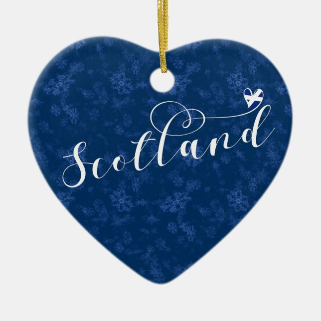 Ornamento De Cerâmica Scotland Flag in Heart, Scottish Saltyre (Frente)