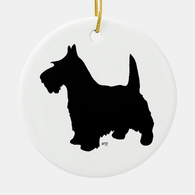 Ornamento De Cerâmica Scottie Dog Ornament (Frente)