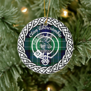 Ornamento De Cerâmica Scottish Clan Abercrombie Tartan e Crest