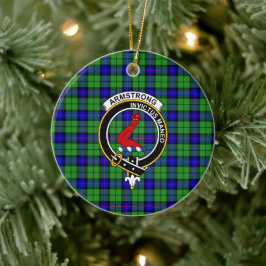 Ornamento De Cerâmica Scottish Clan Armstrong Tartan e Crest