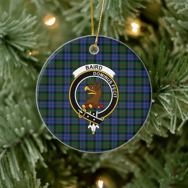 Ornamento De Cerâmica Scottish Clan Baird Tartan e Crest (Árvore)