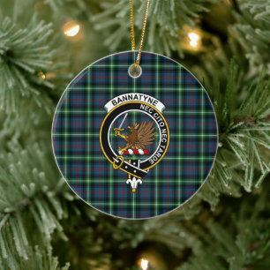 Ornamento De Cerâmica Scottish Clan Bannatyne Tartan e Crest