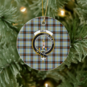 Ornamento De Cerâmica Scottish Clan Bell Tartan e Crest