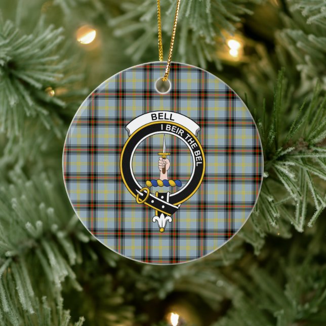 Ornamento De Cerâmica Scottish Clan Bell Tartan e Crest (Árvore)