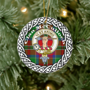 Ornamento De Cerâmica Scottish Clan McCulloch Tartan e Crest