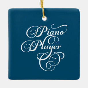 Ornamento De Cerâmica Script do Piano Player
