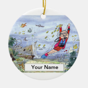 Ornamento De Cerâmica Scuba Diver - Masculino