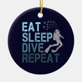 Ornamento De Cerâmica Scuba Diving Coma Dissipador de Sono Repetindo diz