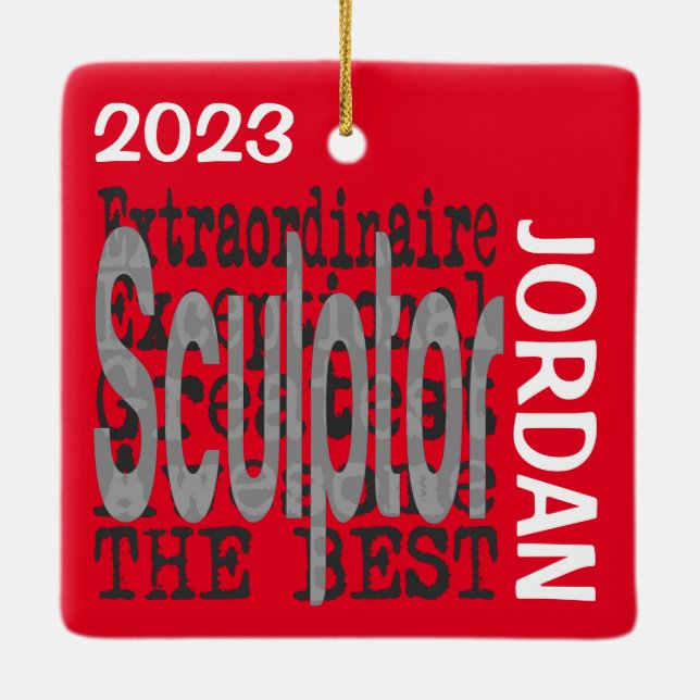 Ornamento De Cerâmica Scultor Extraordinário PERSONALIZADO (Verso)