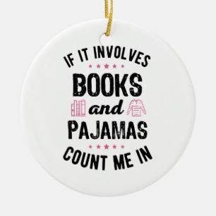 Ornamento De Cerâmica Se envolver livros e livros de pijamas