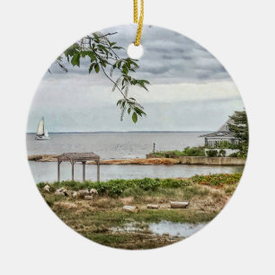 Ornamento De Cerâmica Sea iew Beach Madison, Connecticut Ornament