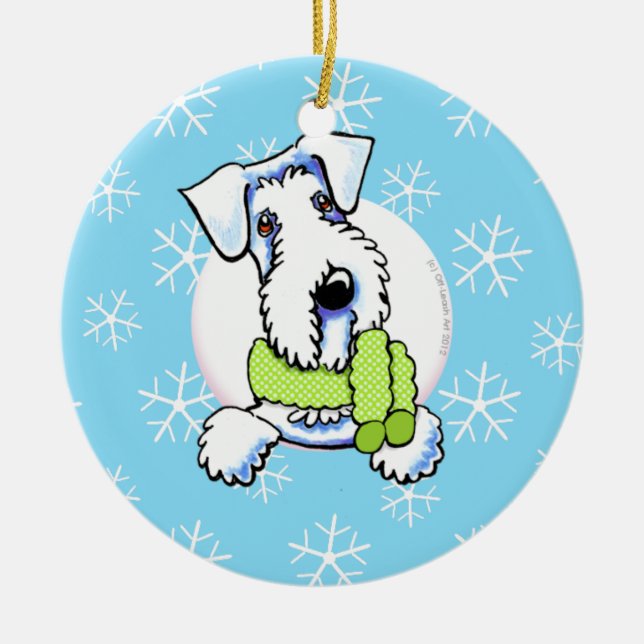 Ornamento De Cerâmica Sealyham Terrier Deixe que neve (Frente)