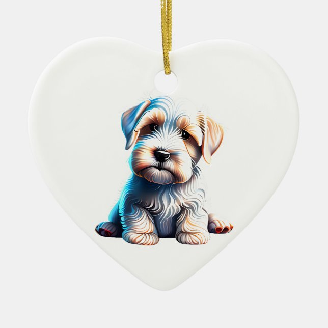 Ornamento De Cerâmica Sealyham Terrier Puppy personalizado (Frente)
