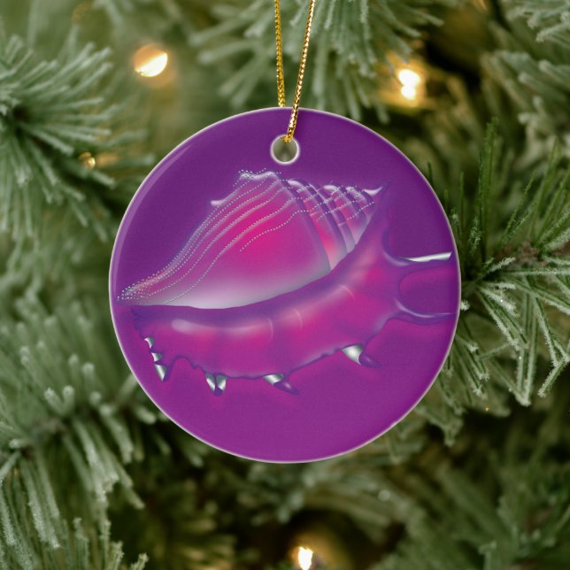 Ornamento De Cerâmica Seashell (Árvore)