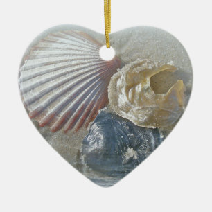 Ornamento De Cerâmica Seashells e surf