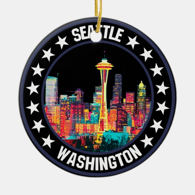 Ornamento De Cerâmica Seattle (Frente)